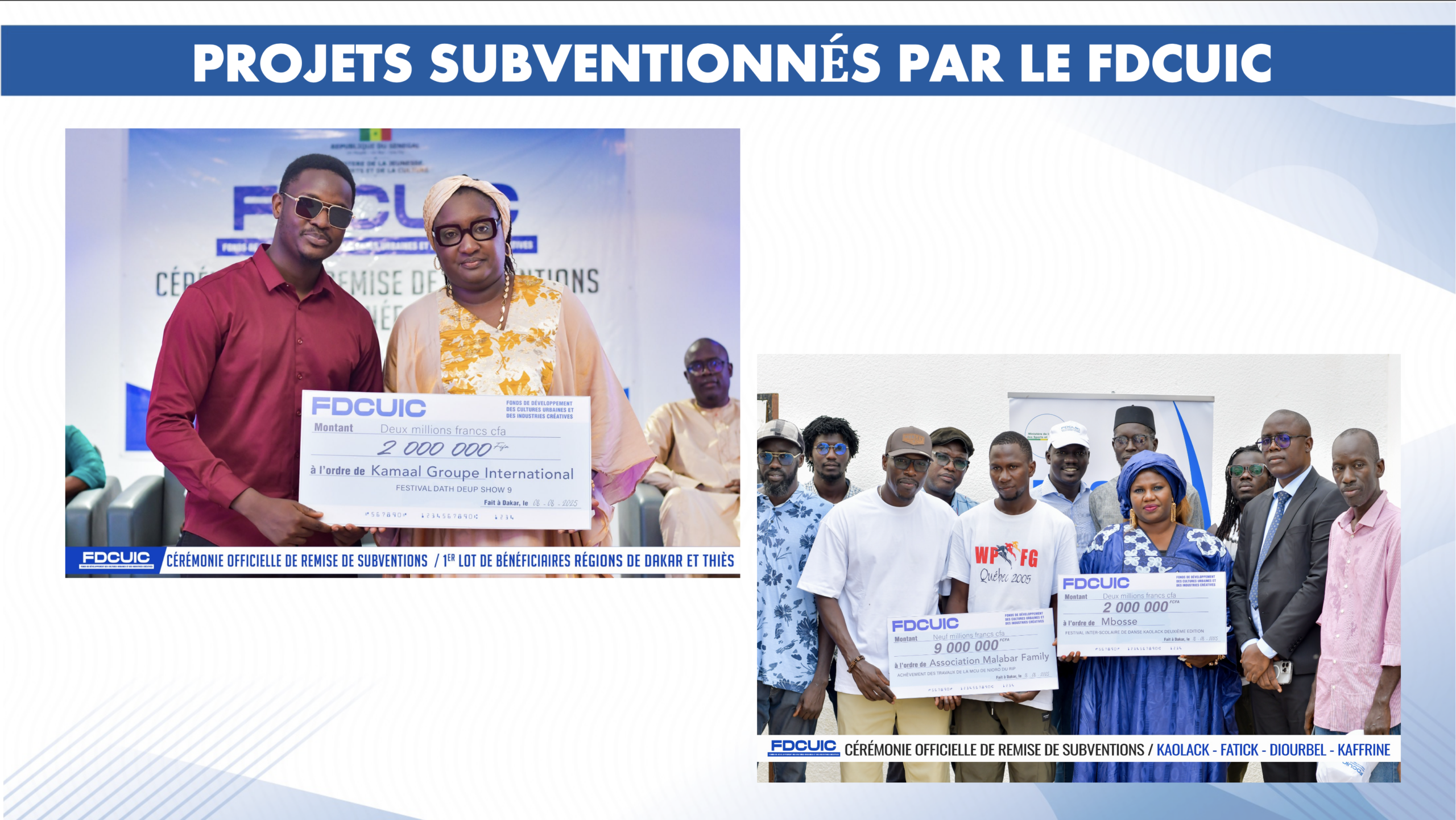 Projects subventionnés par le FDCUIC
